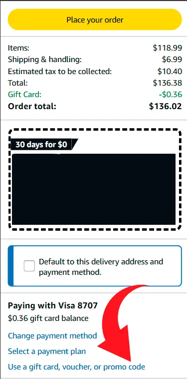 How to copy and apply promo code - Step 1