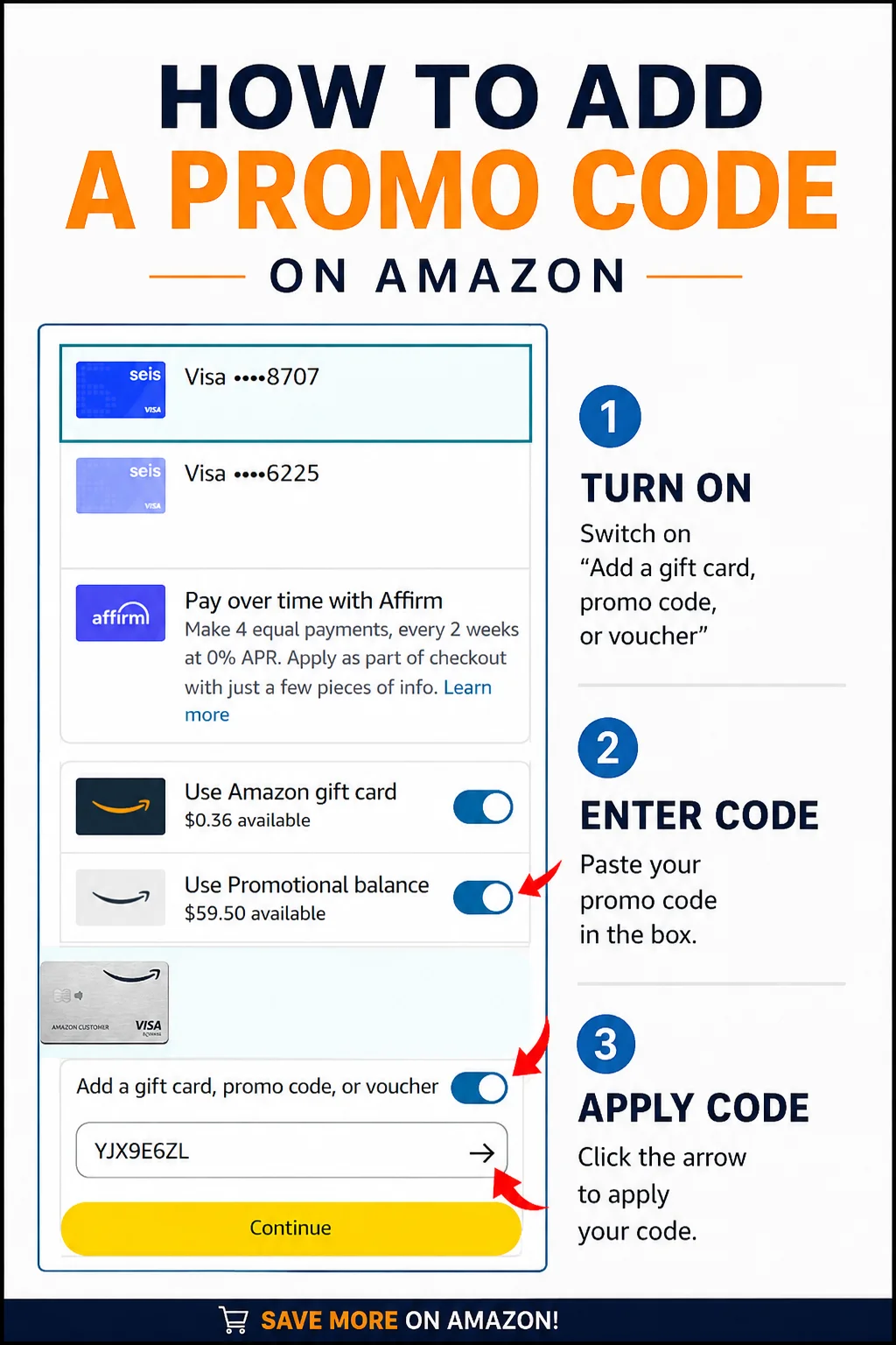 How to copy and apply promo code - Step 2