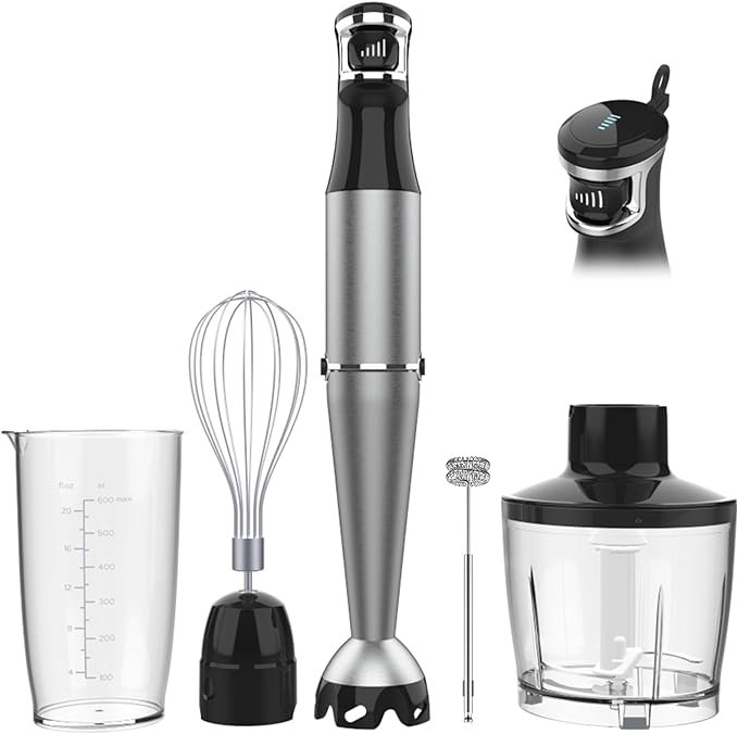 Turelar Immersion Blender Handheld Corded, 1100W 5 in 1 Hand Blender Set