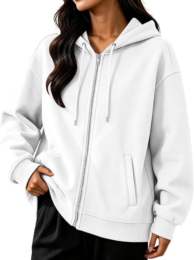 Zip Up Hoodie Women 2026 Oversized Sweatshirts Jacket
