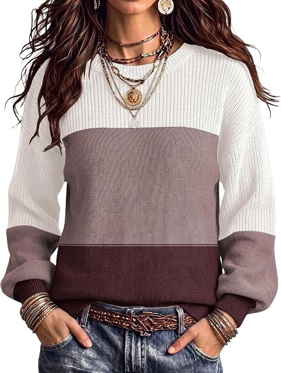 Zeagoo Sweaters for Women Cotton Loose Fit Chunky Knit Casual Fall Outfits